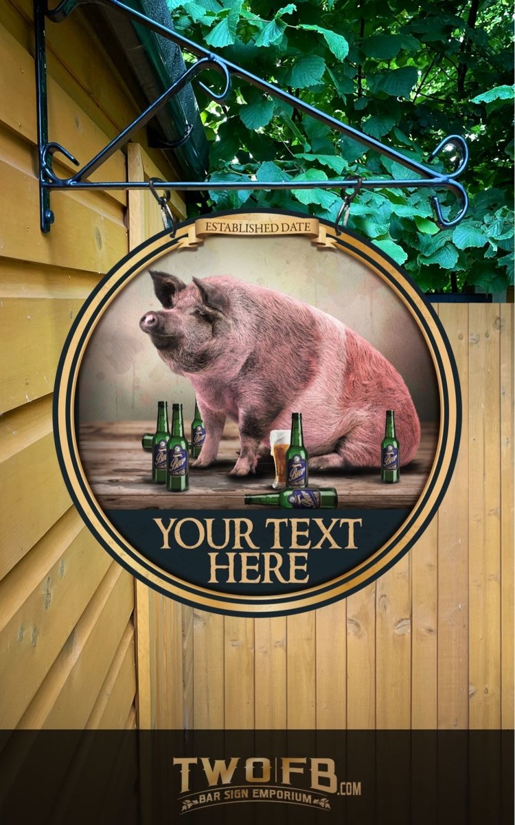 The Pig & Bottle Custom pub sign Sign Custom from Twofb.com personalised bar signs