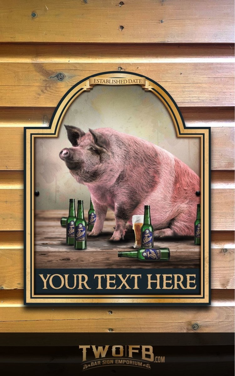 The Pig & Bottle Personalised Bar Sign Custom Signs from Twofb.com signs for bars