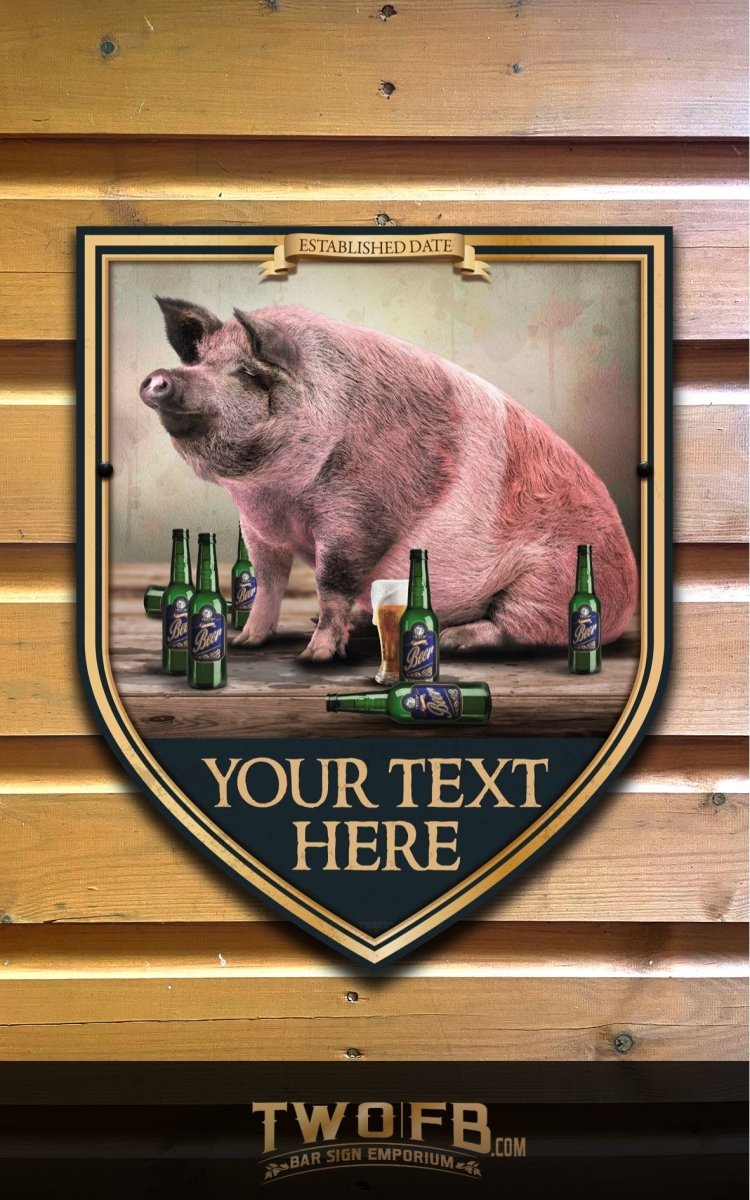 The Pig & Bottle Personalised Bar Sign Custom Signs from Twofb.com signs for bars