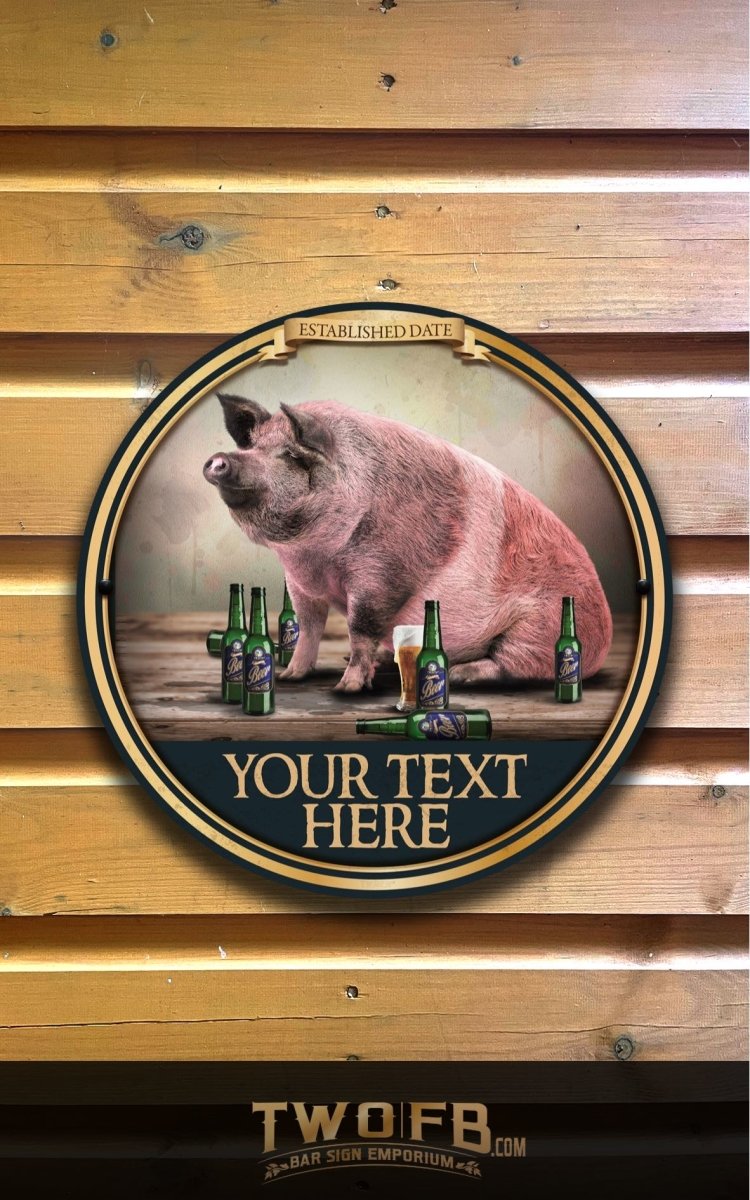 The Pig & Bottle Personalised Bar Sign Custom Signs from Twofb.com signs for bars