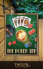 Load image into Gallery viewer, The Poker Inn Personalised Bar Sign Custom Pub Signage from Twofb.com Hanging Pub signs
