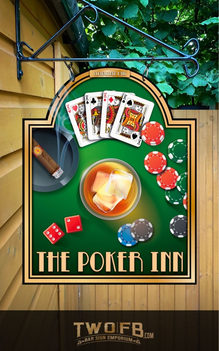 Poker Inn | Personalised Bar Sign | Casino Man Cave Sign