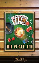 Load image into Gallery viewer, The Poker Inn Personalised Bar Sign Custom Signs from Twofb.com Pub sign designs
