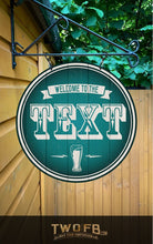 Load image into Gallery viewer, The Pub Personalised Bar Sign Custom Signs from Twofb.com Hanging pub sign
