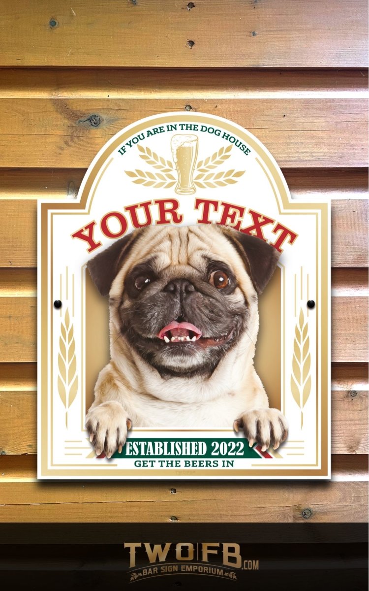 The Pug Pub Personalised Bar Sign Custom Signs from Twofb.com Home bar sign