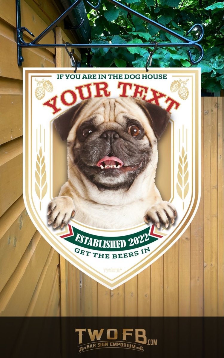 The Pug Pub Personalised Bar Sign Custom Signs from Twofb.com Custom Bar Signs