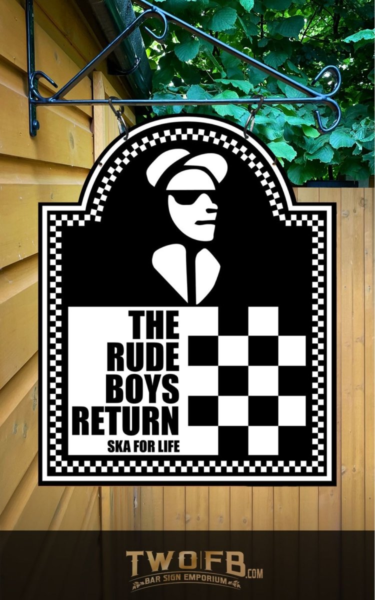 Rude Boys Return | Two Tone Bar Sign | Personalised Pub Sign
