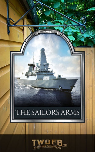 Sailors Arms | Personalised Home Bar Sign | Royal Navy | HMS Dauntless