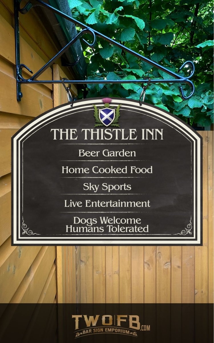 The Scottish Thistle Inn ChalkBoard Personalised Bar Sign Custom Signs from Twofb.com signs for bars