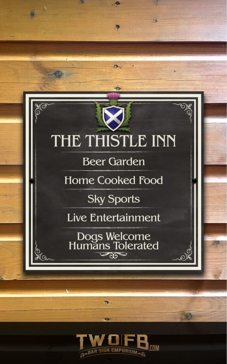 The Scottish Thistle Inn ChalkBoard Personalised Bar Sign Custom Signs from Twofb.com signs for bars