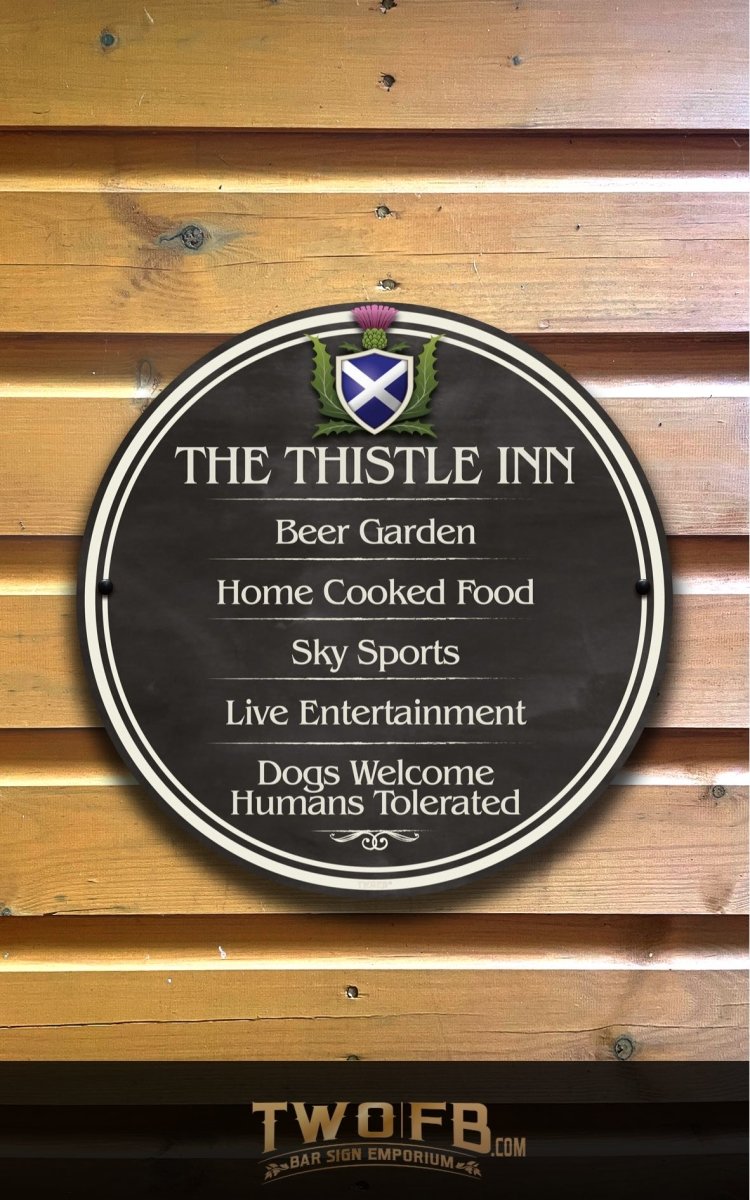 The Scottish Thistle Inn ChalkBoard Personalised Bar Sign Custom Signs from Twofb.com signs for bars