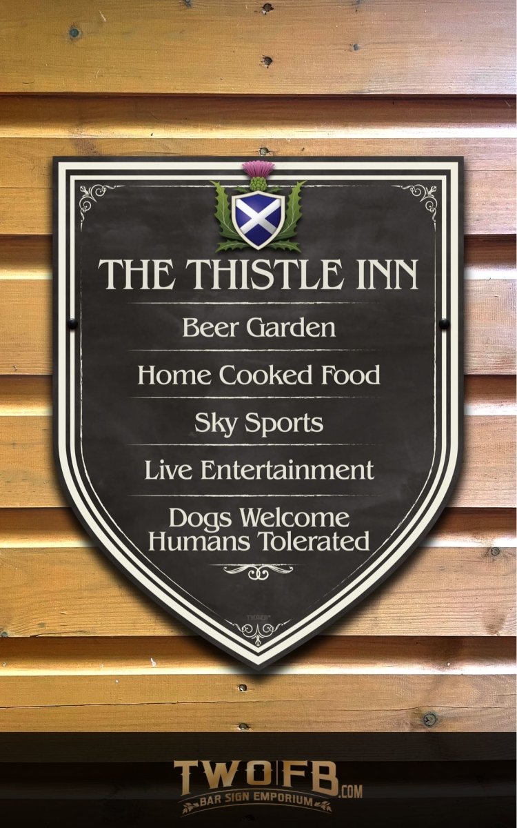 The Scottish Thistle Inn ChalkBoard Personalised Bar Sign Custom Signs from Twofb.com signs for bars