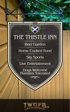 Load image into Gallery viewer, The Scottish Thistle Inn ChalkBoard Personalised Bar Sign Custom Signs from Twofb.com signs for bars

