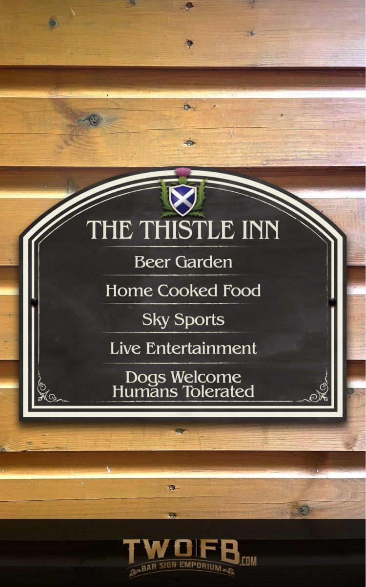 The Scottish Thistle Inn ChalkBoard Personalised Bar Sign Custom Signs from Twofb.com signs for bars