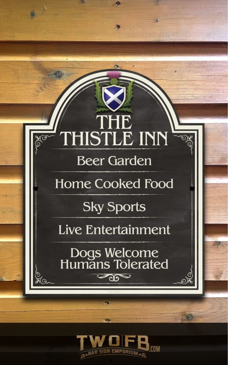 The Scottish Thistle Inn ChalkBoard Personalised Bar Sign Custom Signs from Twofb.com signs for bars