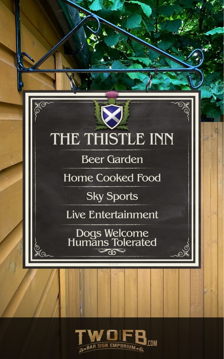 The Scottish Thistle Inn ChalkBoard Personalised Bar Sign Custom Signs from Twofb.com signs for bars