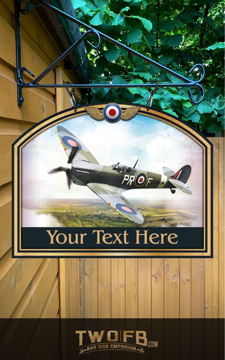 The Spitfire Personalised Bar Sign Custom Signs from Twofb.com Barsign.uk