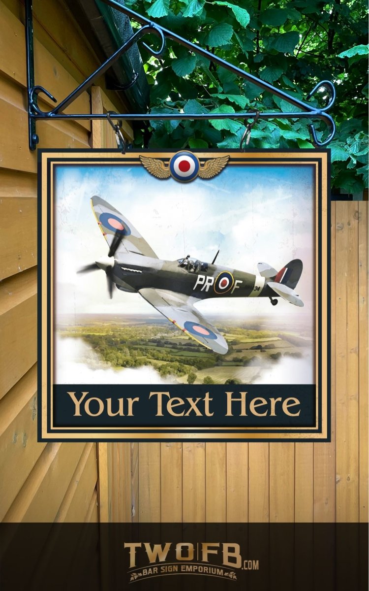 The Spitfire Personalised Bar Sign Custom Signs from Twofb.com Hanging pub sign