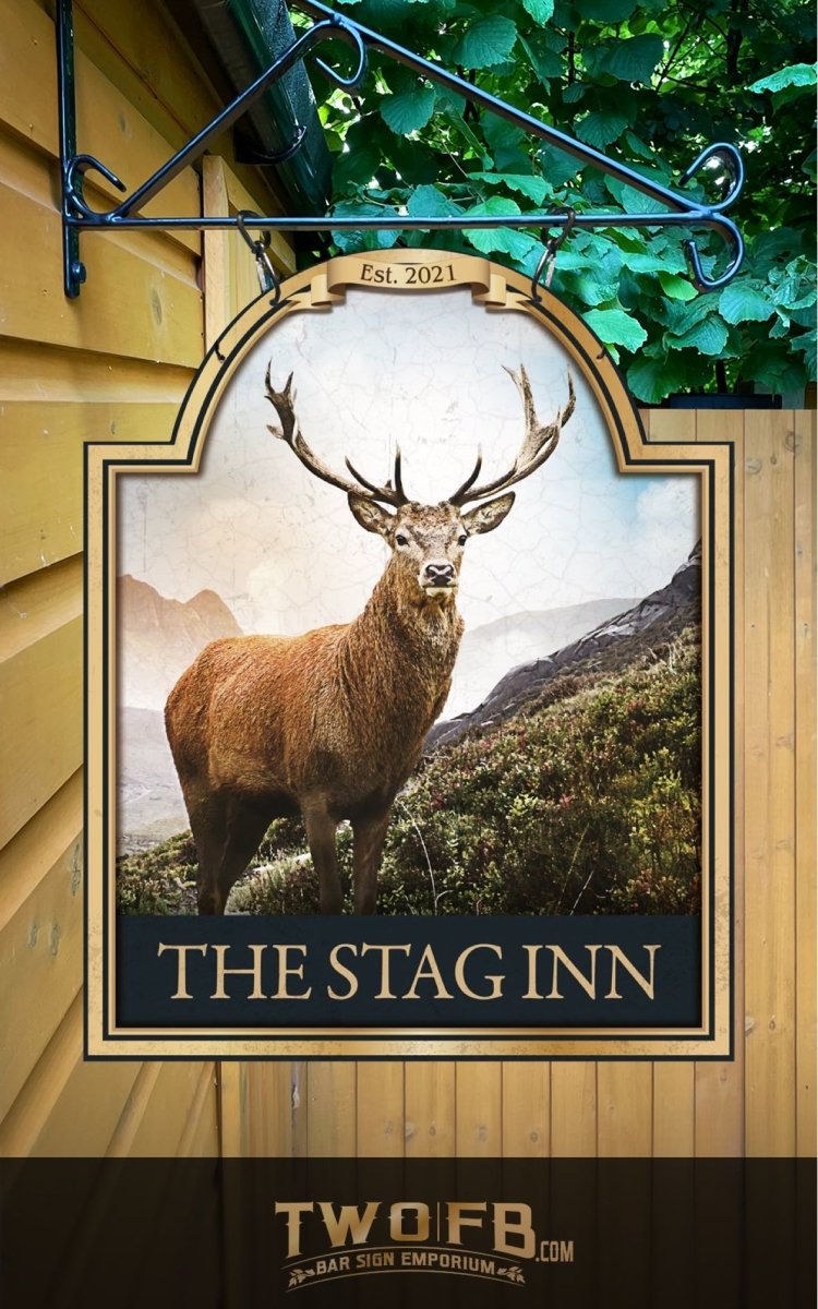 Stag Inn | Personalised Bar Sign | Pub Signage | Stagger Inn – Two Fat ...