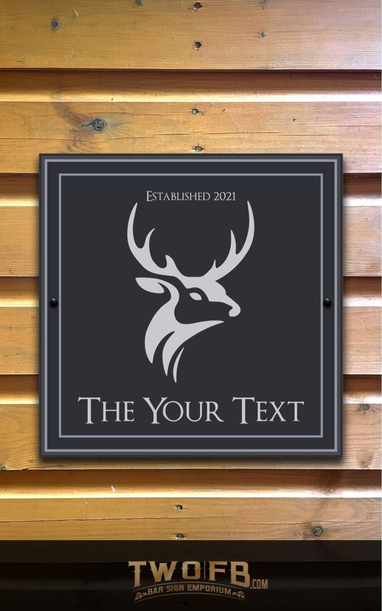 The Stags Head Personalised Bar Sign Custom Signs from Twofb.com Hanging Signs