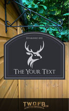 Load image into Gallery viewer, The Stags Head Personalised Bar Sign Custom Pub Signs from Twofb.com Hanging Pub Signs
