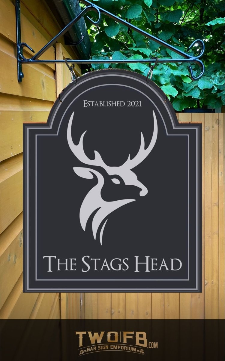 Stags Head | Personalised Bar Sign | Custom Bar signs – Two Fat Blokes Ltd