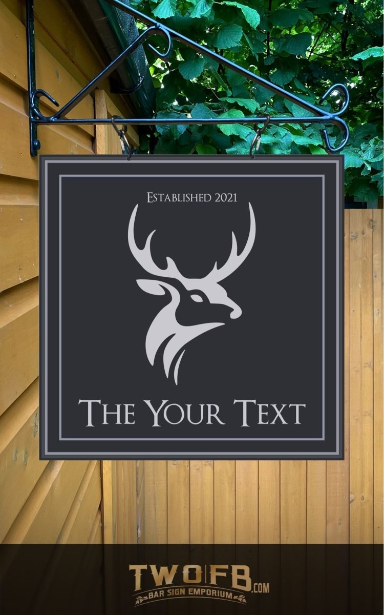 The Stags Head Personalised Bar Sign Custom Pub Signs from Twofb.com Hanging Signs