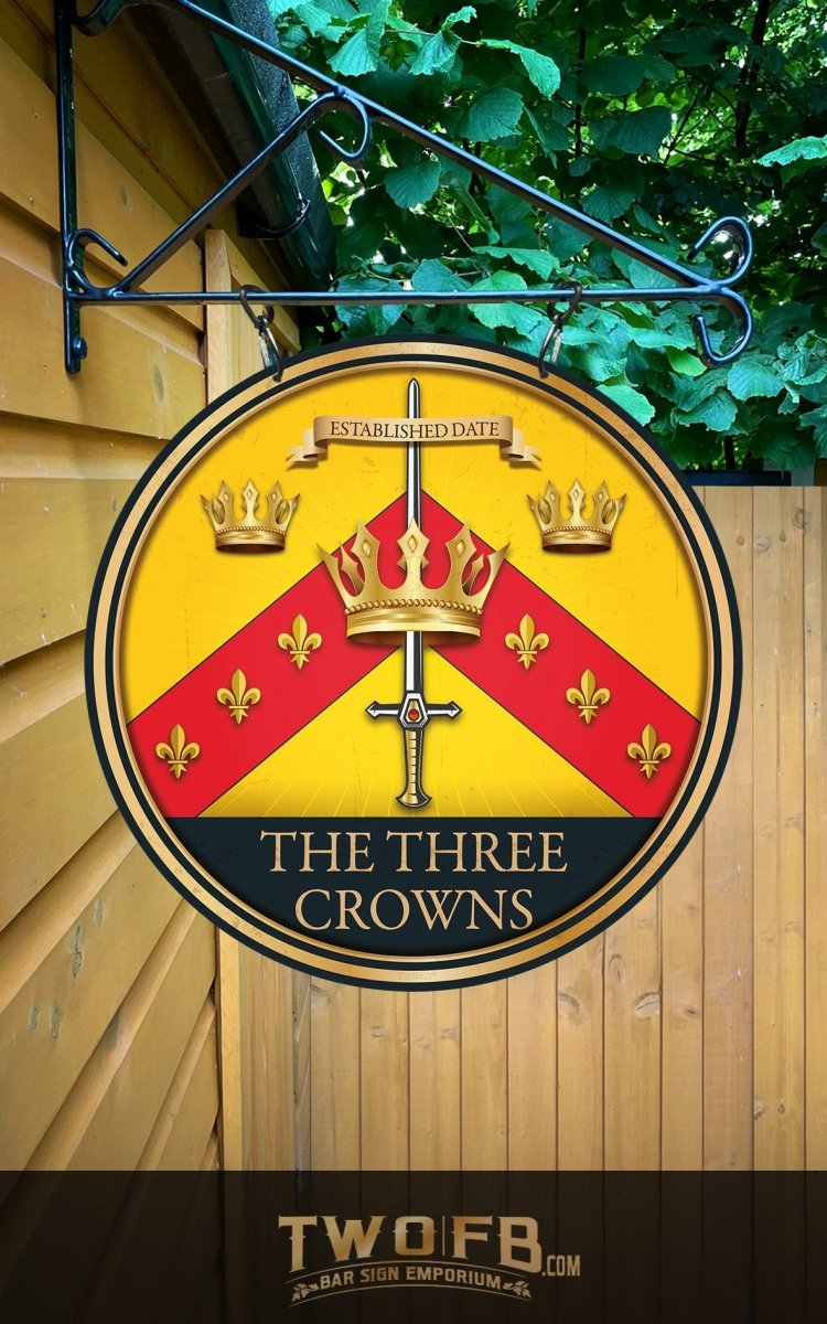 The Three Crowns Personalised Bar Sign Custom Signs from Twofb.com Custom made bar signs