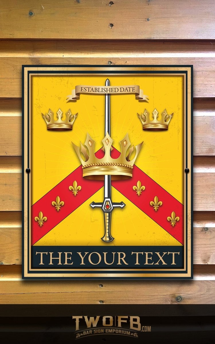 The Three Crowns Personalised Bar Sign Custom Signs from Twofb.com Pub Shed signs