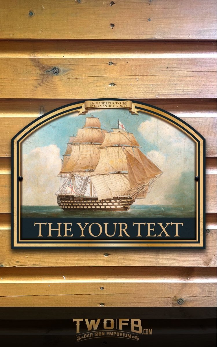 HMS Victory Inn | Personalised Bar Sign | English Pub Sign – Two Fat ...