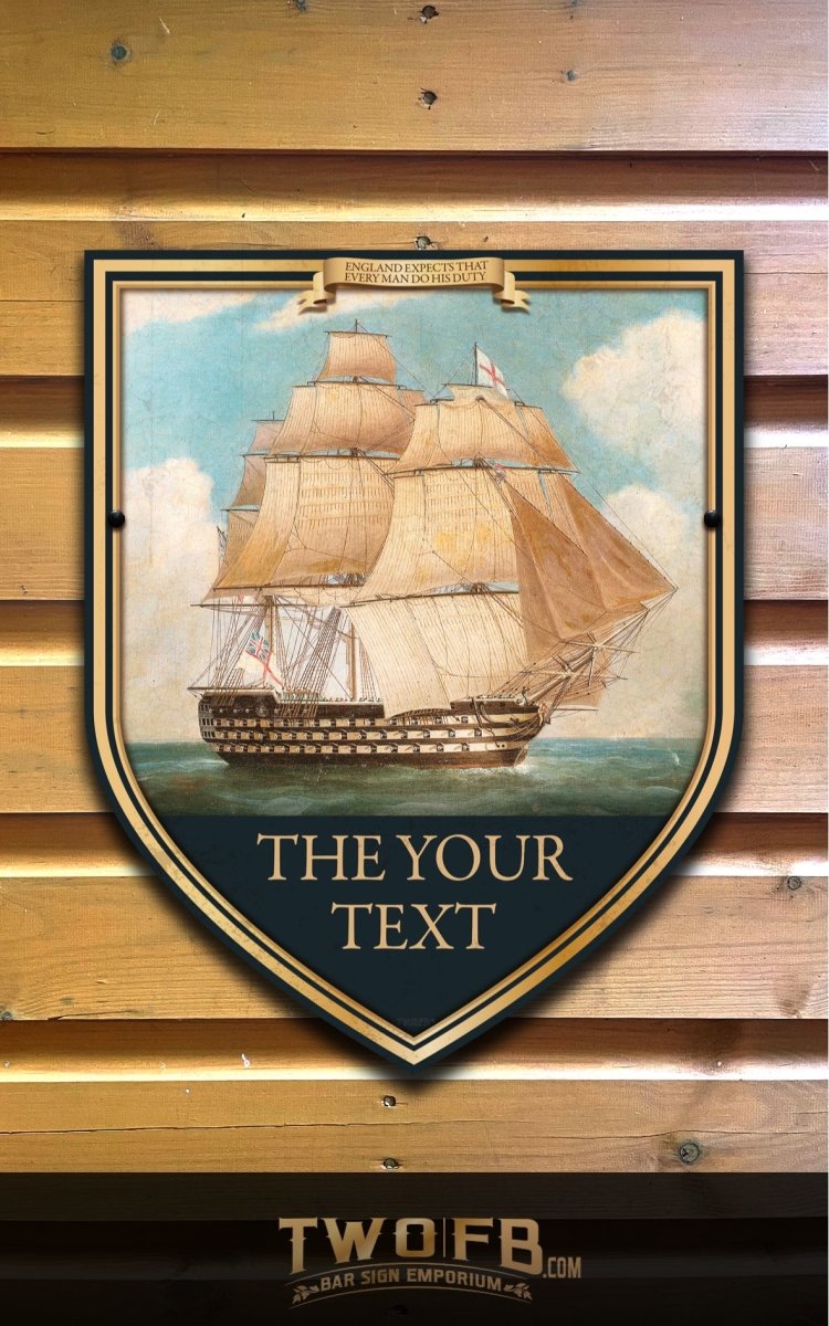 The Victory Inn Personalised Bar Sign Custom Signs from Twofb.com HMS Victory Replica pub sign