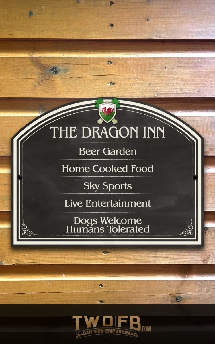 The Welsh Dragon Inn ChalkBoard Personalised Bar Sign Custom Signs from Twofb.com signs for bars