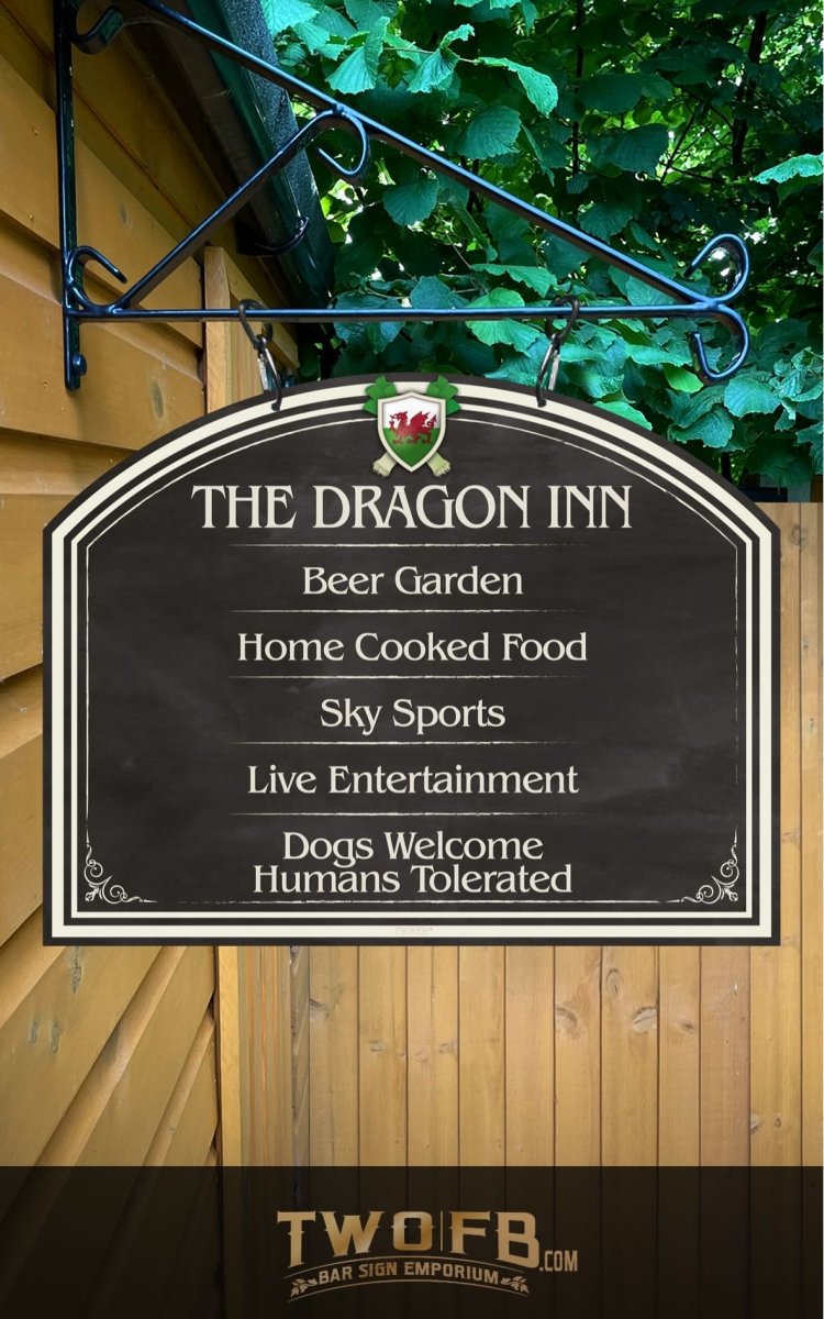 The Welsh Dragon Inn ChalkBoard Personalised Bar Sign Custom Signs from Twofb.com signs for bars