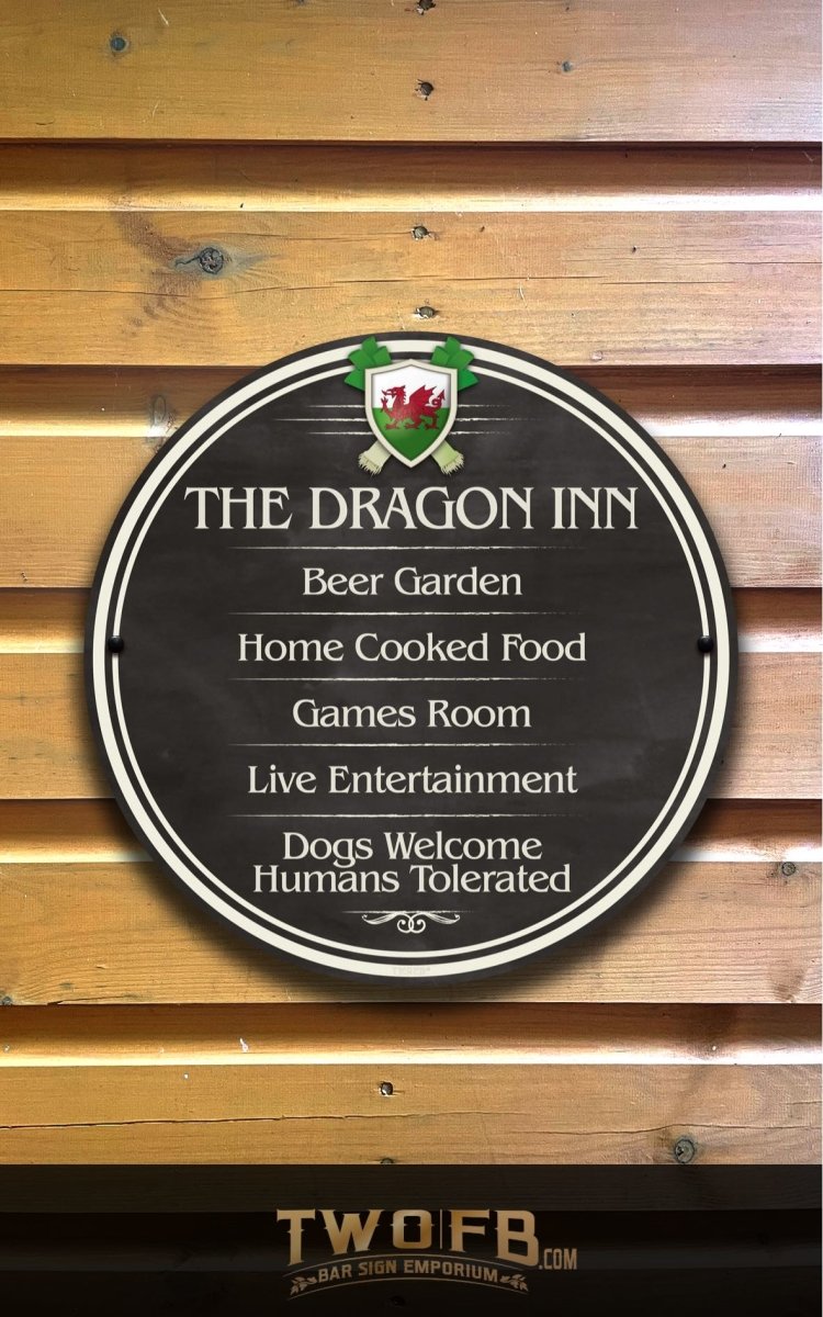 The Welsh Dragon Inn ChalkBoard Personalised Bar Sign Custom Signs from Twofb.com signs for bars