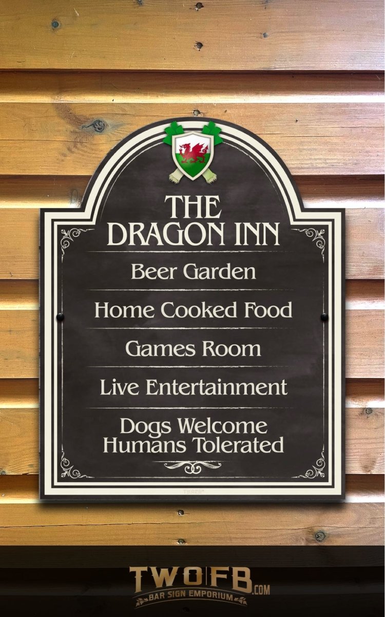 The Welsh Dragon Inn ChalkBoard Personalised Bar Sign Custom Signs from Twofb.com signs for bars