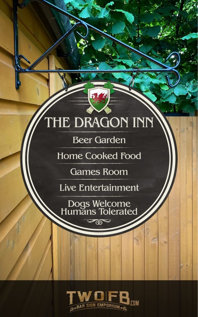 The Welsh Dragon Inn ChalkBoard Personalised Bar Sign Custom Signs from Twofb.com signs for bars