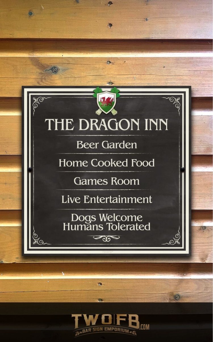 The Welsh Dragon Inn ChalkBoard Personalised Bar Sign Custom Signs from Twofb.com signs for bars