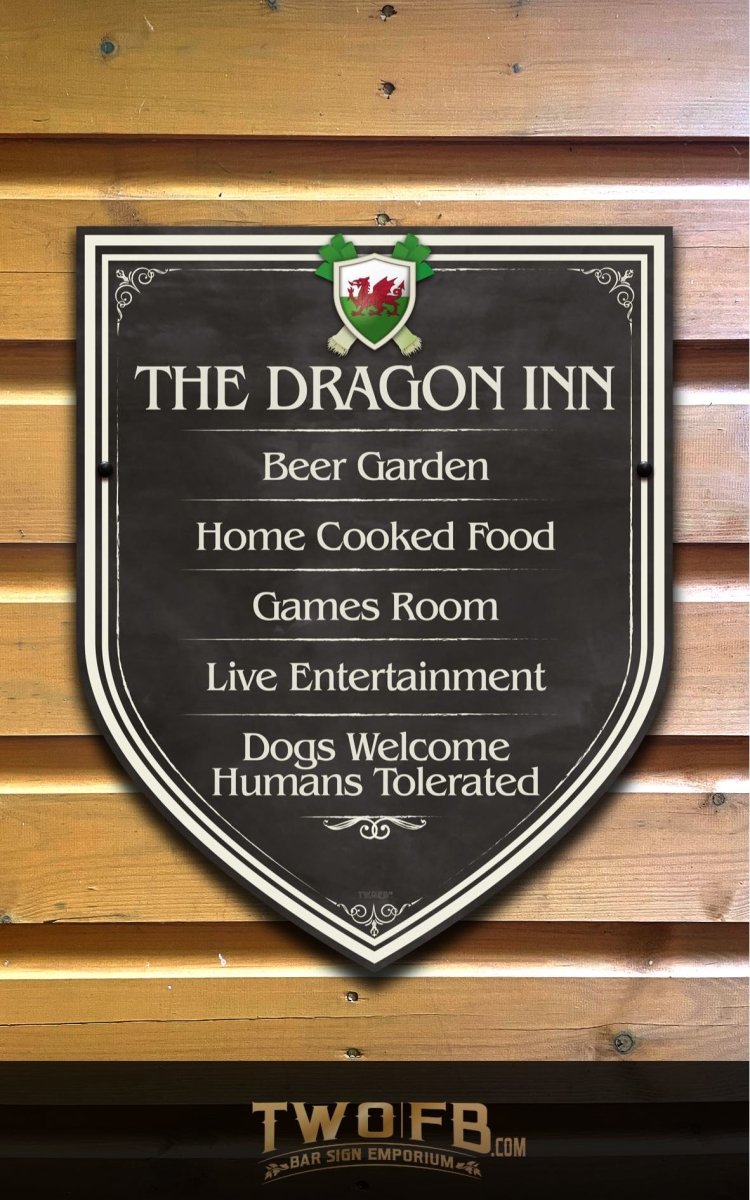 The Welsh Dragon Inn ChalkBoard Personalised Bar Sign Custom Signs from Twofb.com signs for bars
