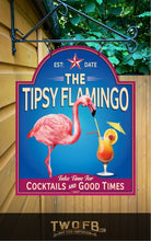 Load image into Gallery viewer, Tipsy Flamingo | Vintage Bar Sign | Pub Signs | funny bar sign | Hanging Signs | Bar Sign
