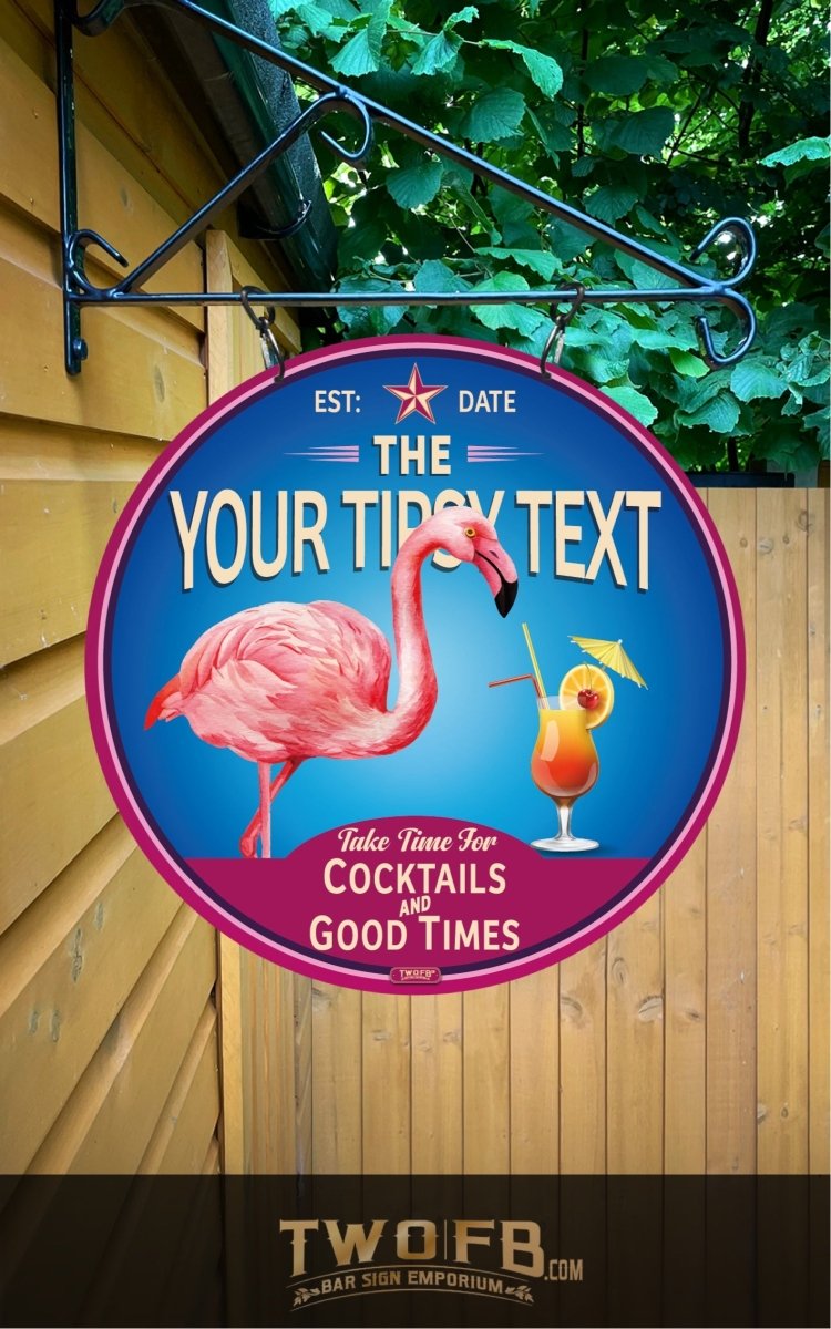 Tipsy Flamingo | Vintage Bar Sign | Pub Signs | funny bar sign | Hanging Signs | Bar Sign