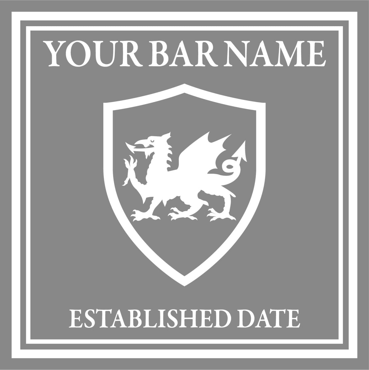 Wales logo - Frosted window graphics. Bar & Cafe style window Decals