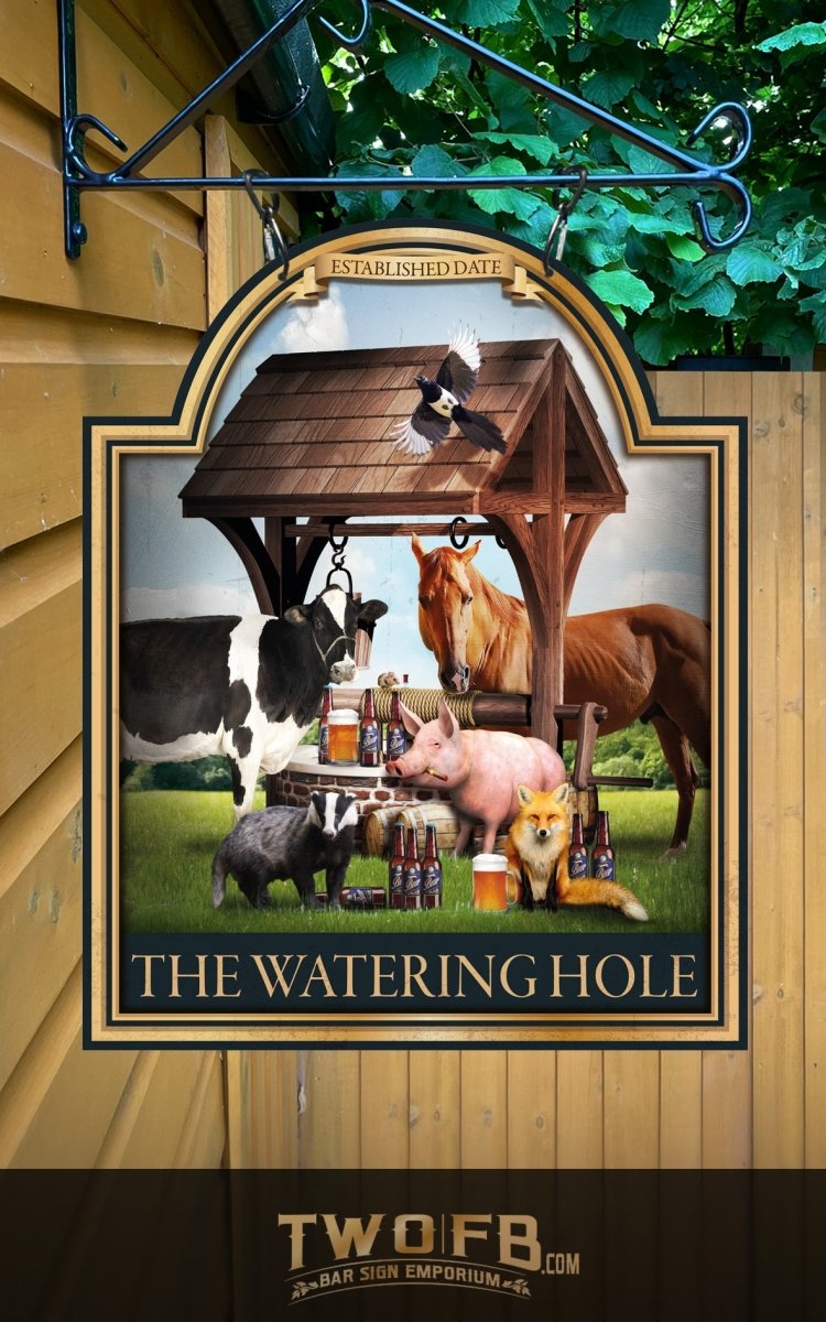 Watering Hole Personalised Bar Sign Custom Signs from Twofb.com Pub Signs