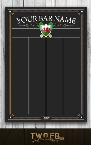 Welsh Official Darts Chalkboard | Darts Tournament Scoreboard | Chalk scoreboard