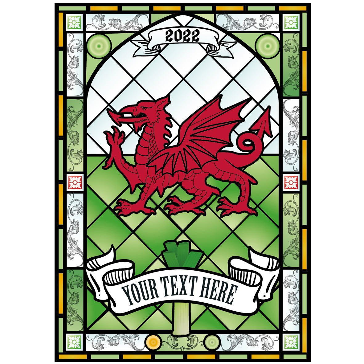 Welsh Window Vinyl  | Stained Glass | Custom window decals