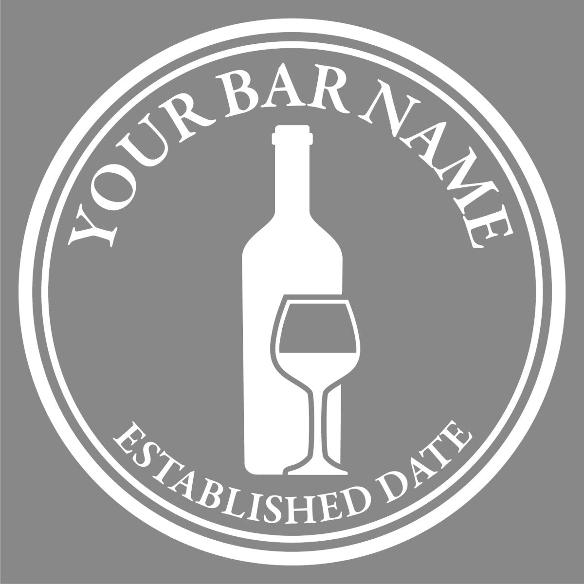 Wine Bar logo - Frosted window graphics. Bar & Cafe style window Decals