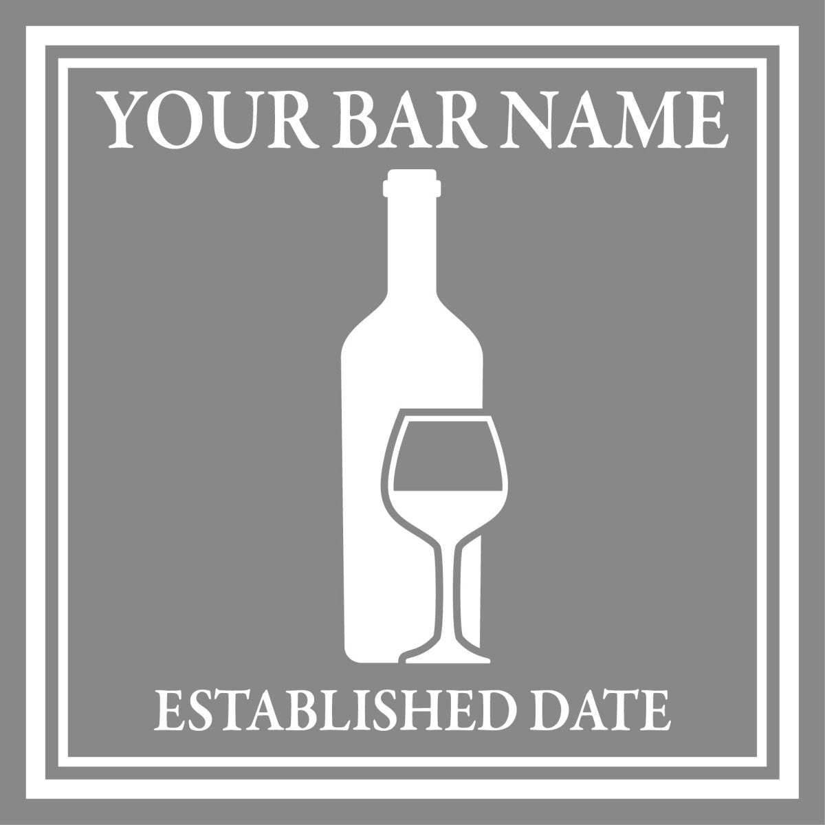 Wine Bar logo - Frosted window graphics. Bar & Cafe style window Decals