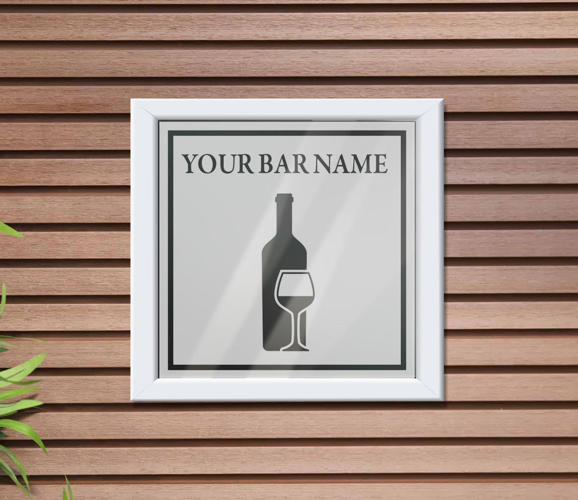Wine Bar logo - Frosted window graphics. Bar & Cafe style window Decals