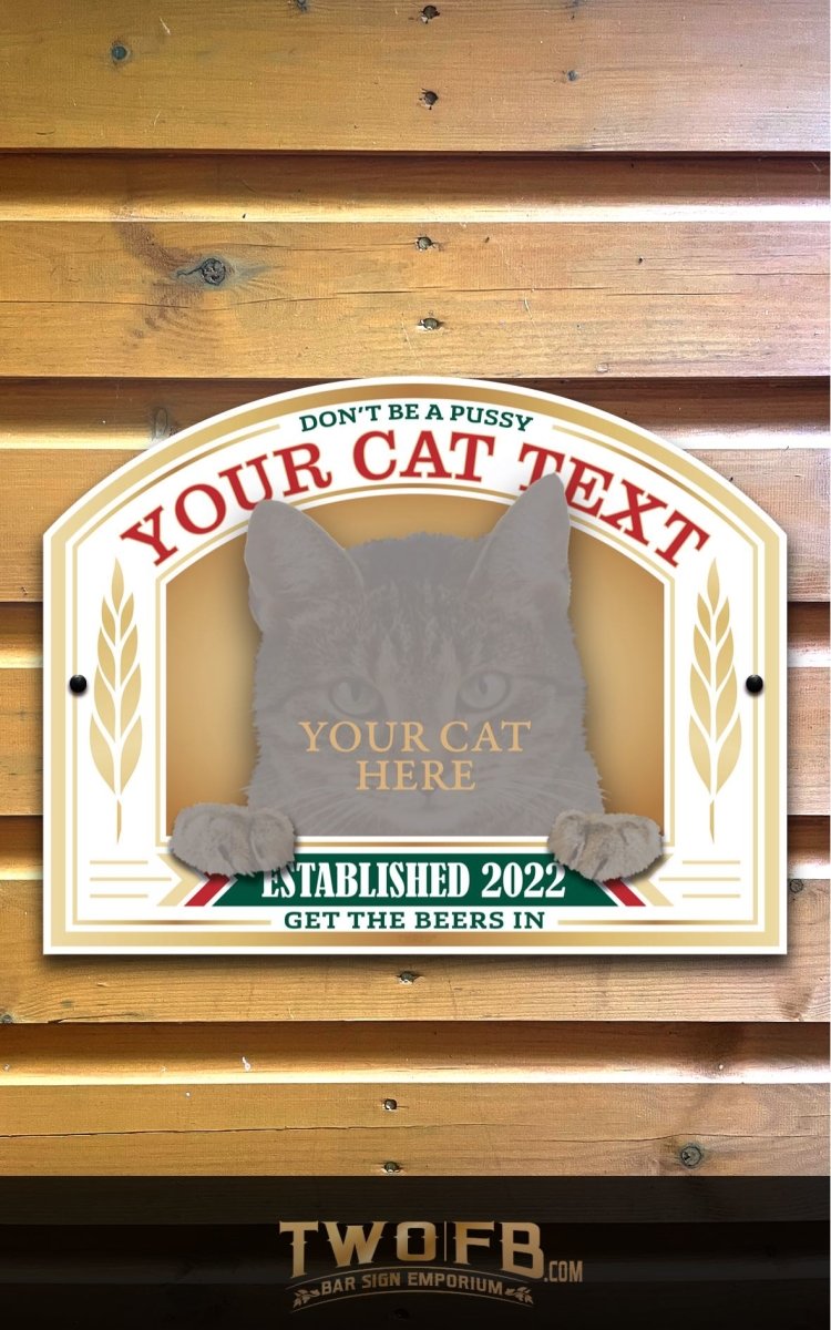 Your Cat on a Bar Sign Custom Signs from Twofb.com Pub Bar Signage