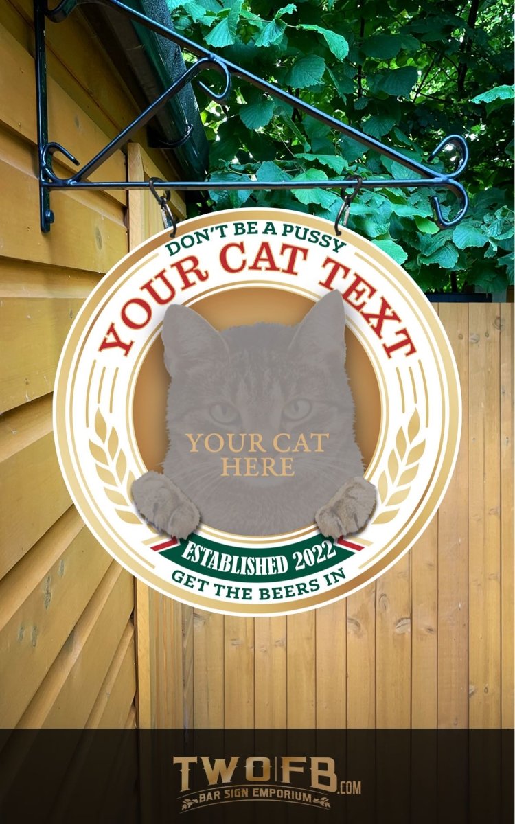 Your Cat on a Bar Sign Custom Signs from Twofb.com Traditional Pub signs