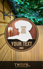 Load image into Gallery viewer, Your dog on a Dog House Bar Sign Custom Signs from Twofb.com Hanging pub signs
